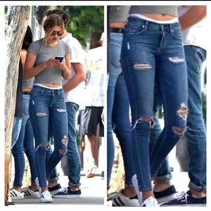 AGOLDE SOPHIE HI RISE DISTRESSED RAW HEM JEAN SZ 30